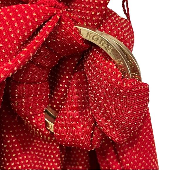 NWT Michael Kors Red Gold Glitter Dot LongSleeve Stretchy Dress Size Large - Picture 5 of 13